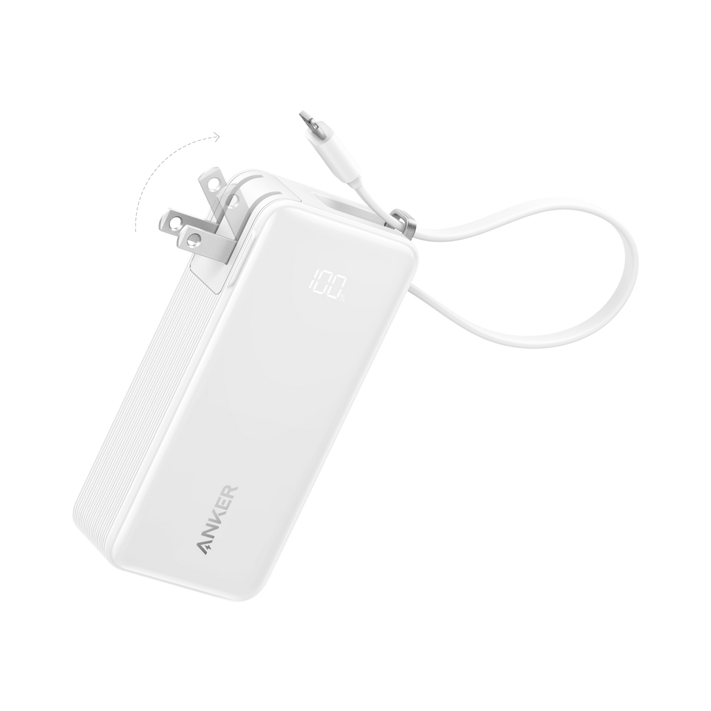 Anker Power Bank 10,000mAh – 30W Fast Charging, Built-In USB-C Cable