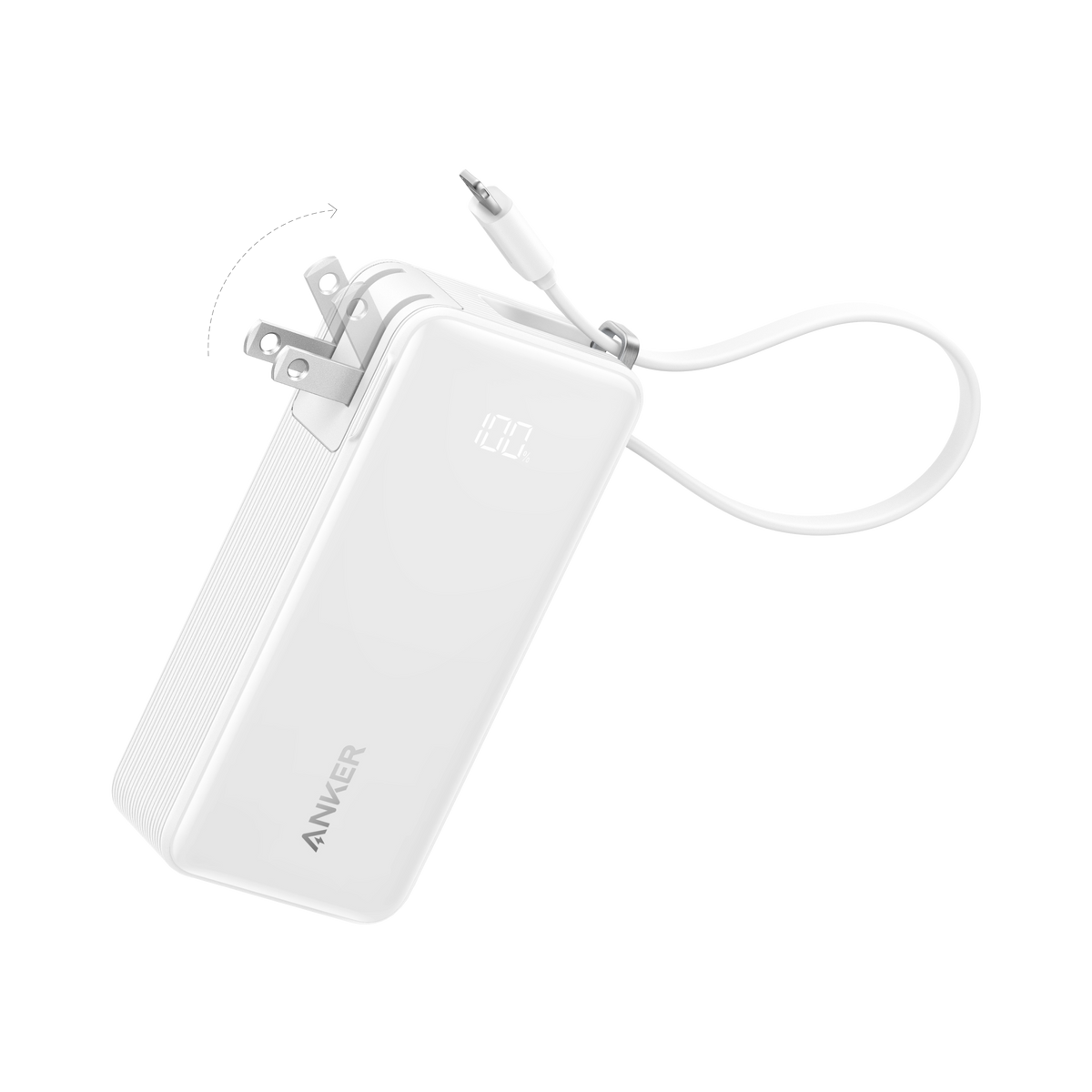 Anker Power Bank 10,000mAh – 30W Fast Charging, Built-In USB-C Cable