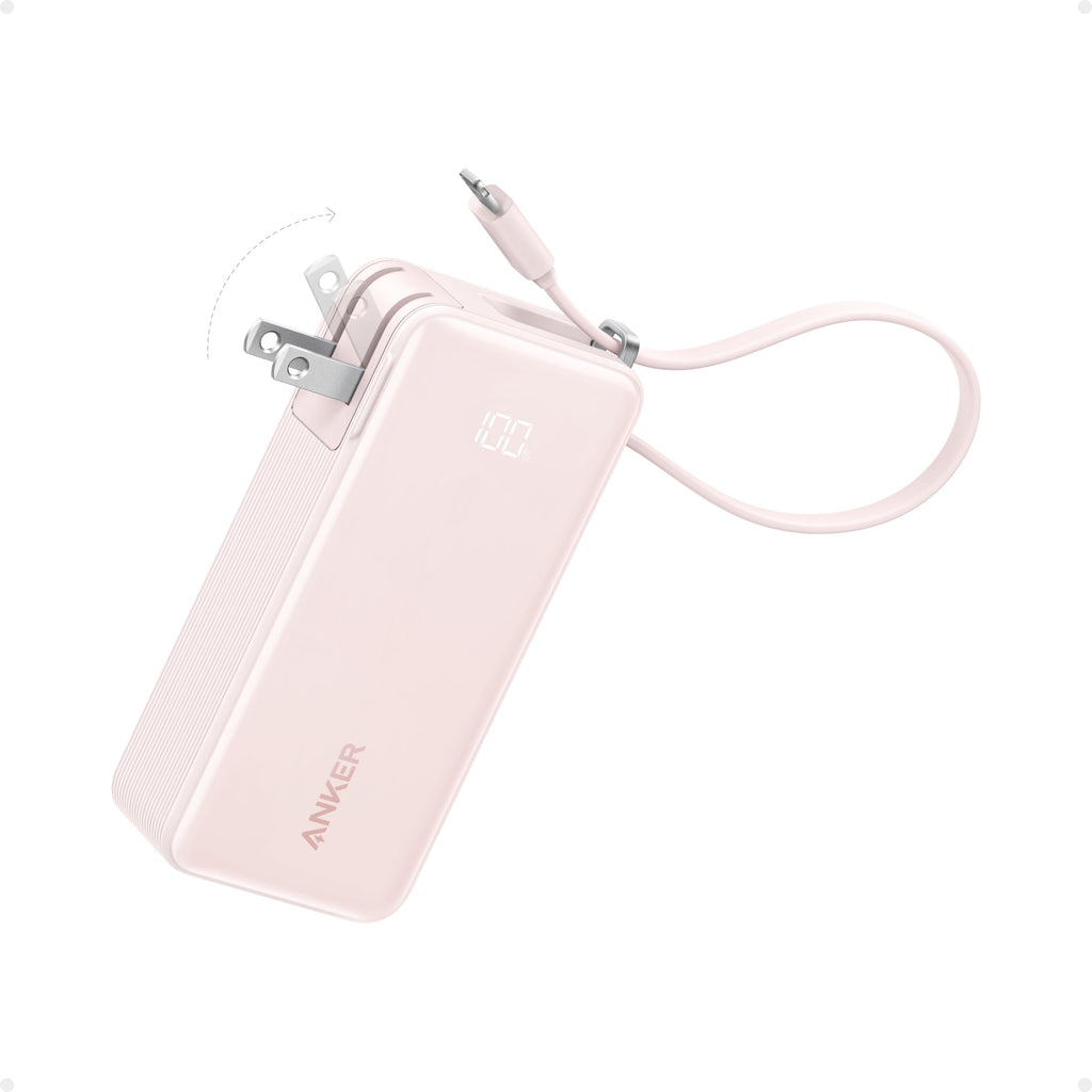 Anker Power Bank 10,000mAh – 30W Fast Charging, Built-In USB-C Cable